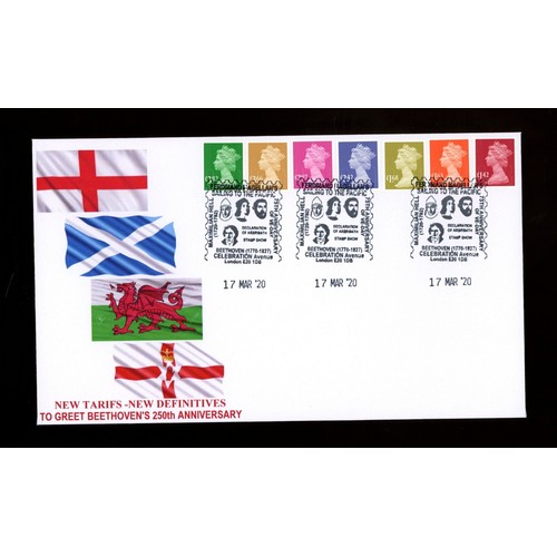 587 - 2020 (March 17th) £1.42-£3.82 new values on Celebration Avenue London E20 (Payne) Official FDC. Numb... 