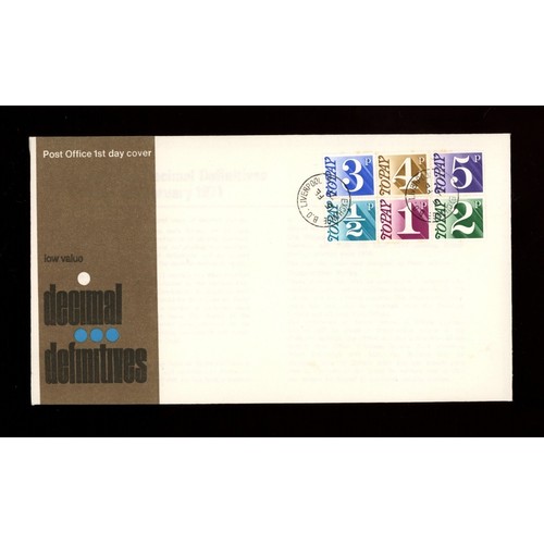 589 - 1971 set on Post Office FDC with Exchange B.O. Liverpool CDS. Slight toning at top of top row of sta... 