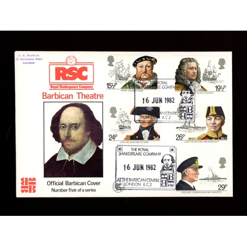 165 - The Royal Shakespeare Company The Barbican Centre London EC2 Official FDC. Cat £500. AP (see photo)... 