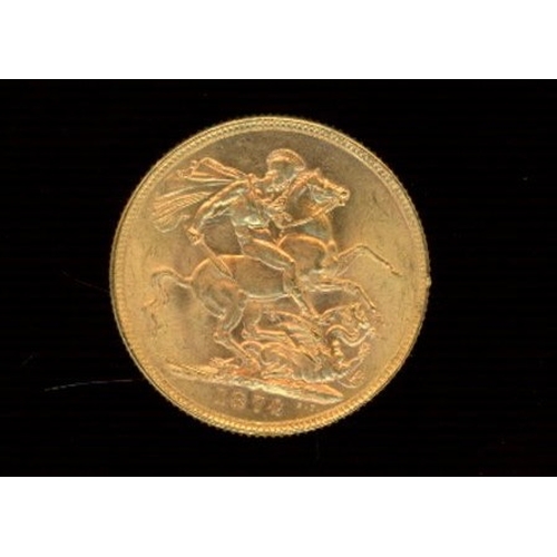 1874 Gold Sovereign (Melbourne Mint) (see photo)