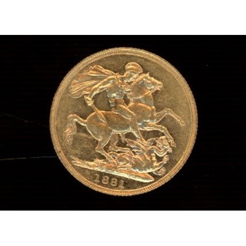 1881 Gold Sovereign (Sydney Mint) (see photo)