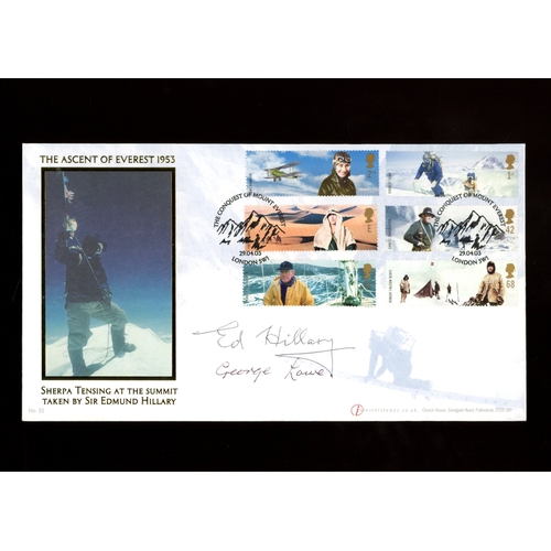 The Conquest of Mount Everest London SW1 (Buckingham) Official FDC signed by Sir Edmund Hillary &amp; George Lowe. AP (see photo)