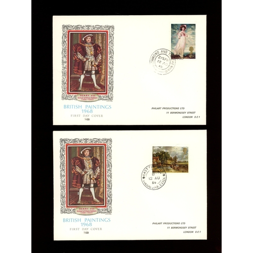 51 - Set of 4 on 4 Philart FDCs with the 4 relevant H/Ss incl. East Bergholt & Blackheath. AP