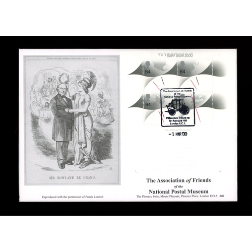 Miniature Sheet with The Stamp Show 2000 Earls Court overprint on The Association of Friends of the National Postal Museum Official FDC. (Much scarcer than Stampex H/S Cat &pound;100) AP (see photo)