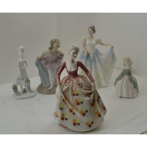 114 - A ROYAL DOULTON CERAMIC FIGURINE, Penny HN2338, 12cm high, together with a collection of various cer... 