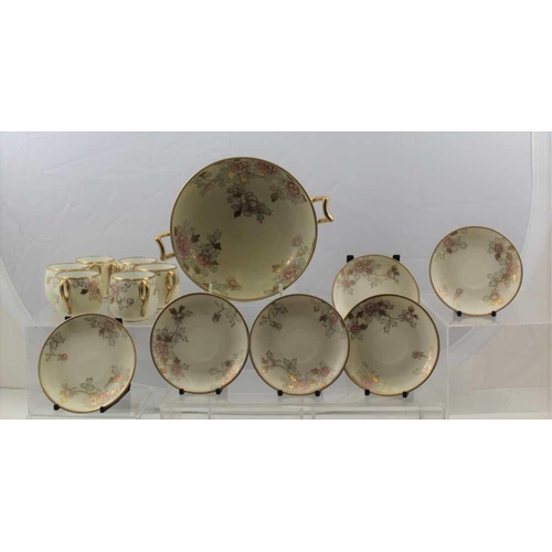 136 - A COLLECTION OF NORITAKE PORCELAIN, to include; a two handled bowl, 18cm in diameter, hand painted a... 