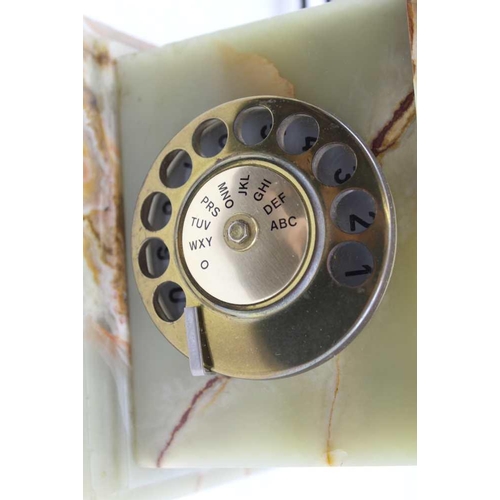 159 - A MID 20TH CENTURY ONYX TELEPHONE with brass mounts 