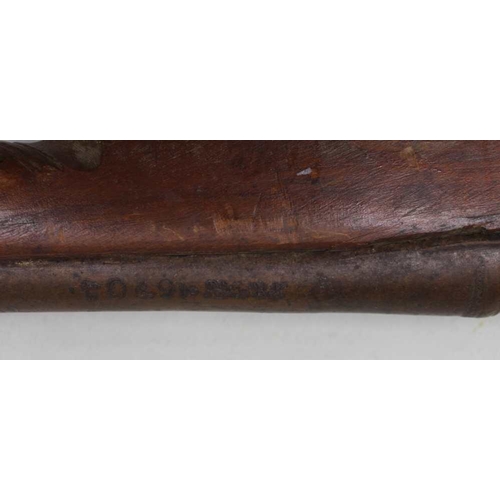 176 - AN ANTIQUE INDIAN RAMPART MUSKET MATCHLOCK weight 5.9KG (13lbs) overall length 76'' barrel length 53... 