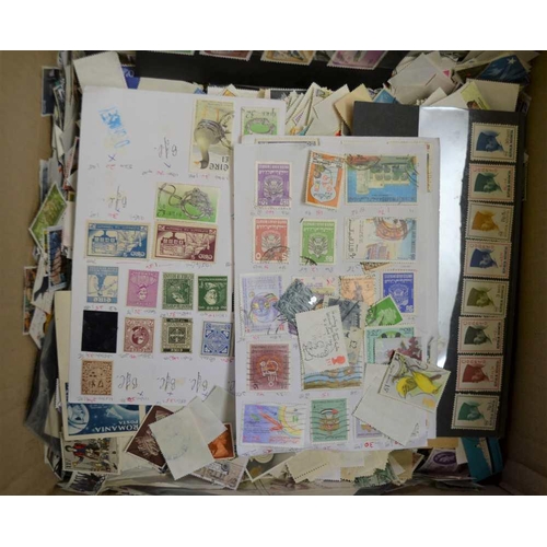 208 - A LARGE BOX OF STAMPS, many hundreds of World stamps, good variety and plenty to sort 