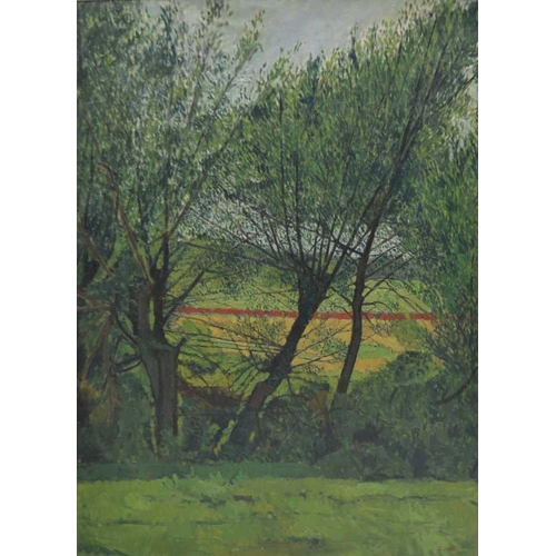 237 - G. VIVIS 'Landscape Study', Oil on canvas, 141cm x 90cm, signed in later white painted frame ... 