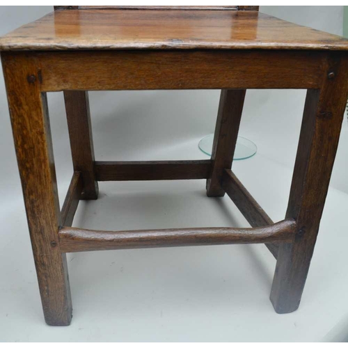 277 - A 19TH CENTURY SINGLE CHAIR with pierced splat back and panel seat, together with one other panel se... 