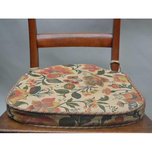 277 - A 19TH CENTURY SINGLE CHAIR with pierced splat back and panel seat, together with one other panel se... 