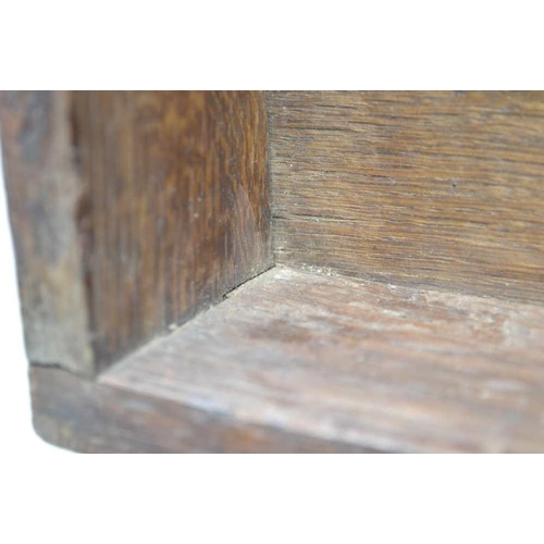 282 - AN OAK HINGED LIDDED BOX, assembled from early 18th century panels, 41cm x 39cm x 48cm high 