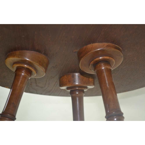 299 - A 19TH CENTURY AESTHETIC PERIOD CIRCULAR TOPPED OCCASIONAL TABLE, on three outswept bamboo turned le... 