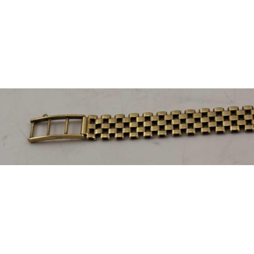 83 - A 9CT GOLD LADY'S 'ROTARY' WRISTWATCH on bracelet strap, the dial with baton markers, gross weight; ... 