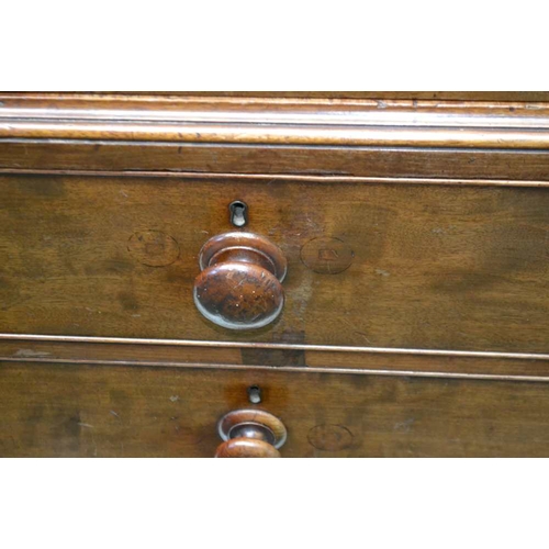 260 - A 19TH CENTURY MAHOGANY LINEN PRESS, fitted two moulded outlined doors under a plain frieze, opening... 