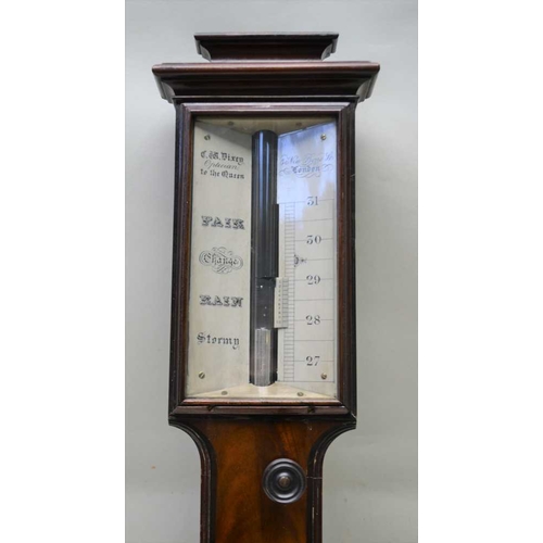 281 - C.W. DIXEN of 3 New Bond St. London  A 19TH CENTURY STICK BAROMETER with thermometer, 100cm high ... 