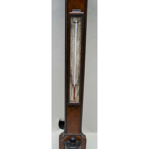 281 - C.W. DIXEN of 3 New Bond St. London  A 19TH CENTURY STICK BAROMETER with thermometer, 100cm high ... 