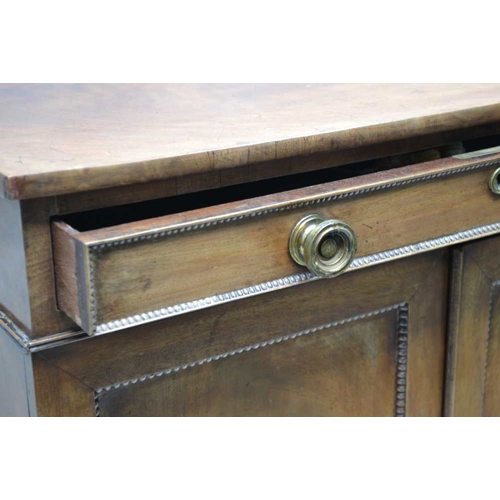 286 - A 19TH CENTURY MAHOGANY CABINET, fitted single drawer over two cupboard doors, with beaded moulding ... 