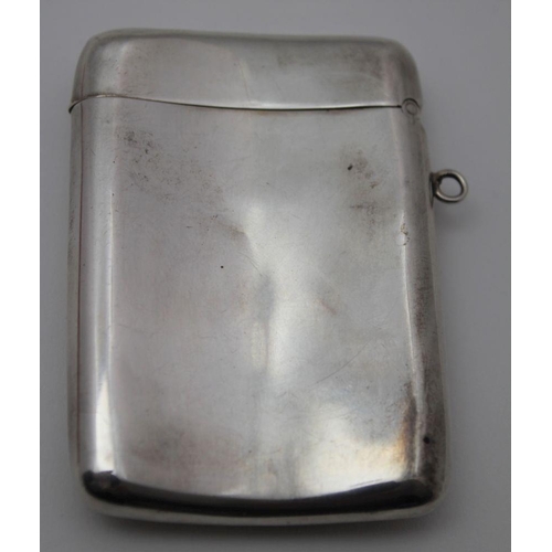 27 - George Unite, a late 19th century silver visiting card / cigarette case of hinged lid vesta form, gi... 