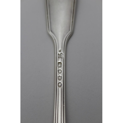 49 - John Aldwinckle and Thomas Slater, a set of twelve fiddle & thread pattern silver dessert forks, cre... 