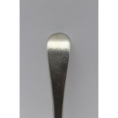 47 - William Eley & William Fearn, A George III silver sifting ladle, monogrammed London 1801, 26g 