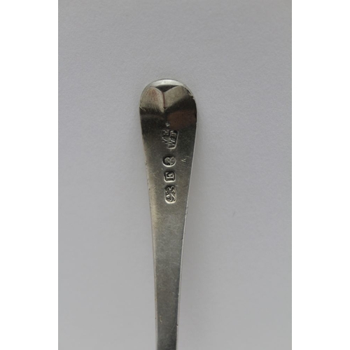 47 - William Eley & William Fearn, A George III silver sifting ladle, monogrammed London 1801, 26g 