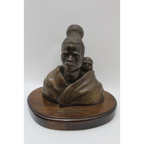 Pierre Van Ryneveld A pair of bronze busts 'Zulu Nduna', & 'Zulu Woman ...