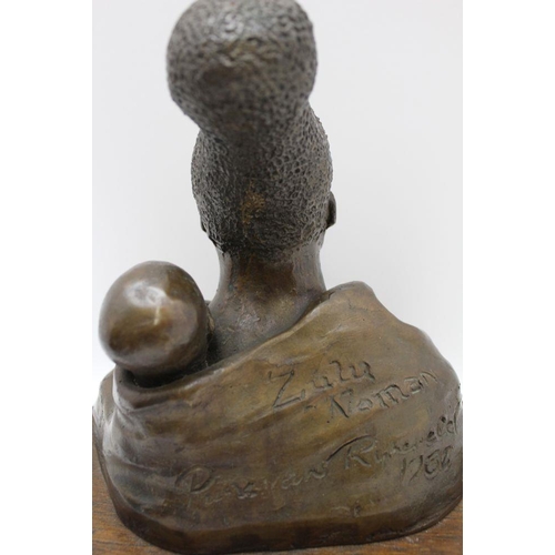 Pierre Van Ryneveld A pair of bronze busts 'Zulu Nduna', & 'Zulu Woman ...