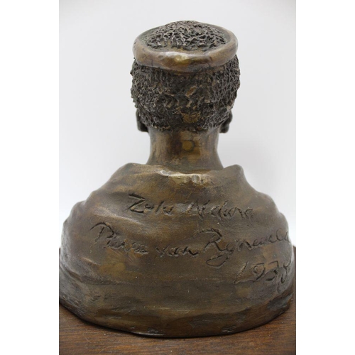 Pierre Van Ryneveld A pair of bronze busts 'Zulu Nduna', & 'Zulu Woman ...