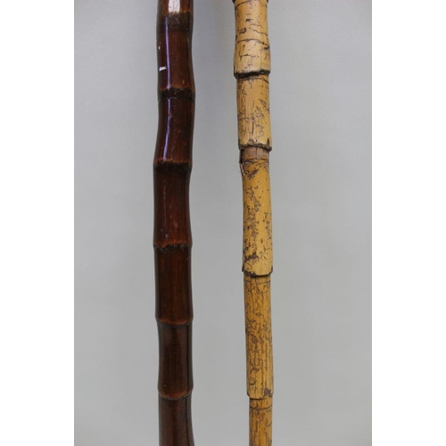 Two Victorian Bamboo walking canes and a bamboo swagger stick / crop (3)