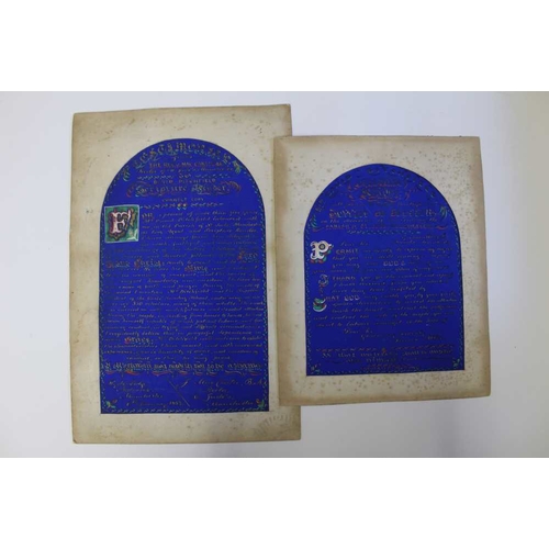 116 - A folio containing a probable 15th century musical score on vellum, calligraphy, watercolours, and a... 