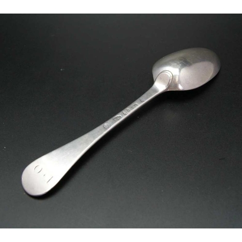 104 - Isaac Cookson, a George II silver spoon, Newcastle 1732, 20cm long, 73g