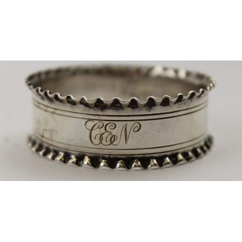 138 - A set of six late Victorian silver napkin rings, fluted edges, Birmingham 1900, combined weight: 89g