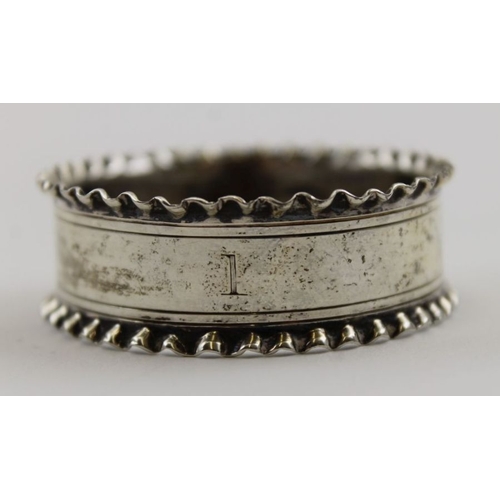 138 - A set of six late Victorian silver napkin rings, fluted edges, Birmingham 1900, combined weight: 89g