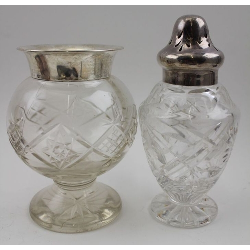 146 - John Grinsell & Sons, a silver mounted glass spirit decanter of slab form, cut decoration, with face... 