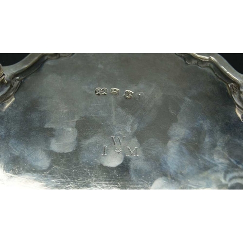 15 - Robert Abercromby, a George II silver card tray, London 1744, 250g