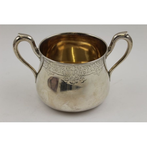 19 - John Samuel Hunt, a Victorian silver porringer, London 1864, 324g