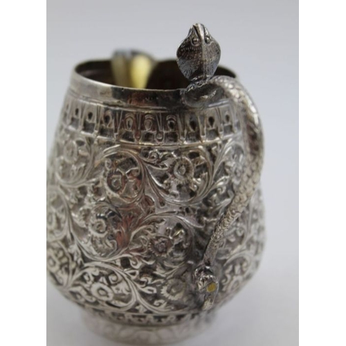 24 - Two Indian Kutch silver cream jugs, c.1890, 201g