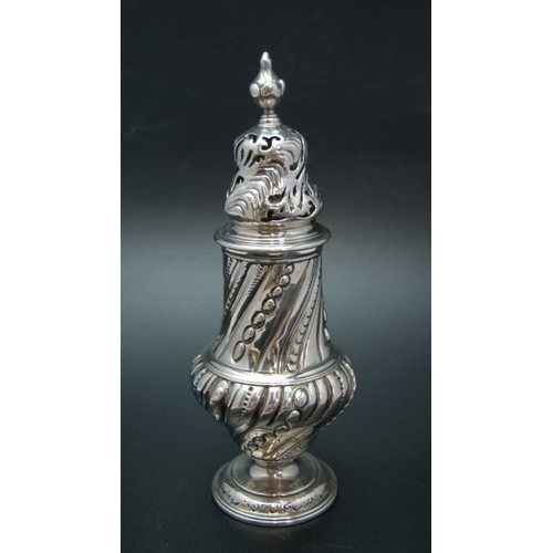 3 - William Day, an early George III silver sugar caster, London 1761, 294g