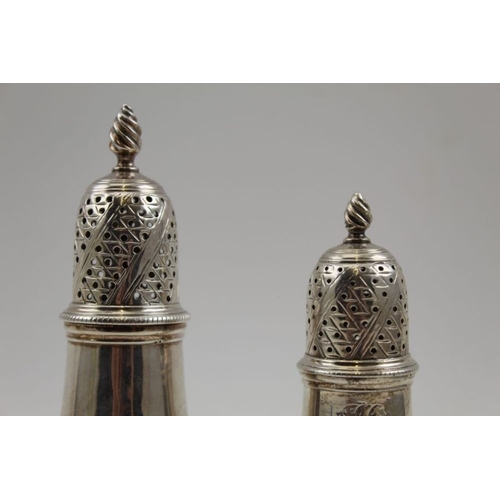 42 - Jabez Daniell & James Mince, a Georgian silver salt & pepper, London 1767, 179g