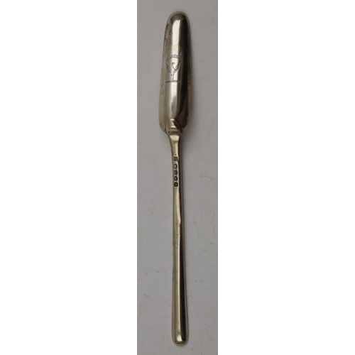 46 - W Eley & W Fearn, George III silver marrow scoop,  London 1818, 52g