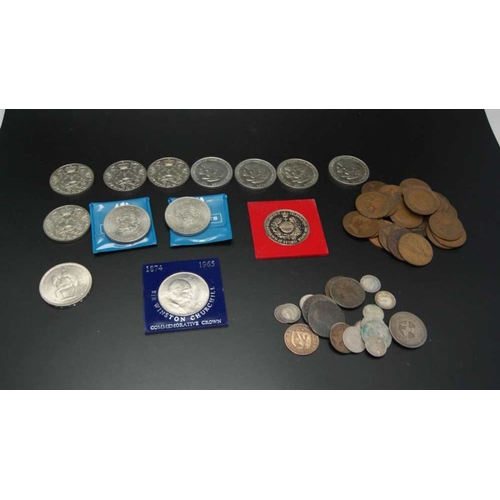 479 - A quantity of GB and South African coins, includes a 1775 half penny, other coins various include cr... 