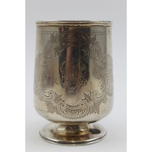 94 - Jay Richard Attenborough & Co. A late Victorian silver Christening mug, with engraved decoration and... 