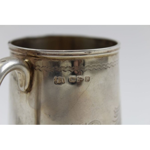 94 - Jay Richard Attenborough & Co. A late Victorian silver Christening mug, with engraved decoration and... 