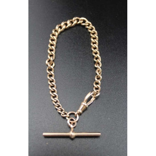 103 - 9ct gold watch chain with 