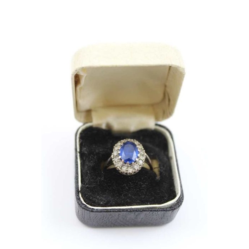 109 - A 9ct gold sapphire and diamond ring, together with one other 9ct gold dress ring (2)