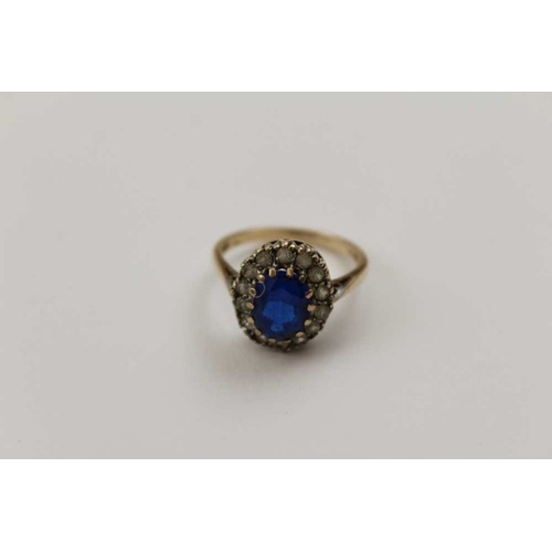 109 - A 9ct gold sapphire and diamond ring, together with one other 9ct gold dress ring (2)