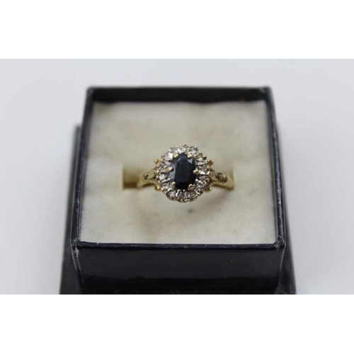 109 - A 9ct gold sapphire and diamond ring, together with one other 9ct gold dress ring (2)