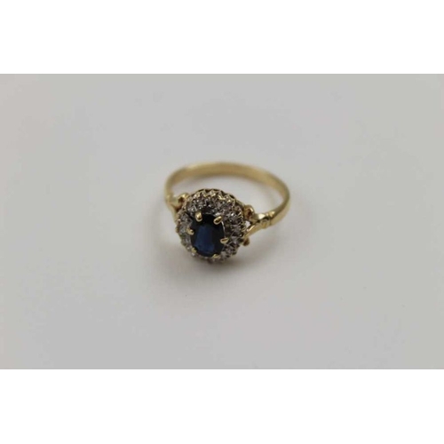 109 - A 9ct gold sapphire and diamond ring, together with one other 9ct gold dress ring (2)